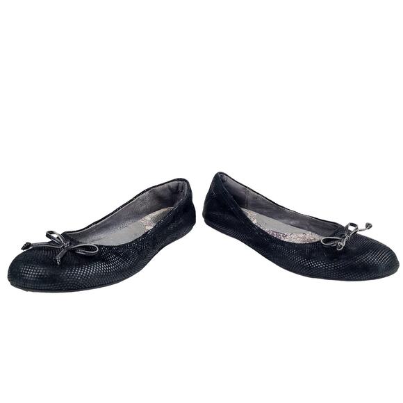 Softwalk Women's Ballet Style Flats Snake-Like Embossed Upper Shoes Black Size 8 - Picture 7 of 8